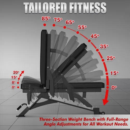 Miniatura 6 de RitFit Banco de pesas ajustable y plegable para gimnasio en casa, levantamiento de pesas y entrenamiento de fuerza, póster de entrenamiento