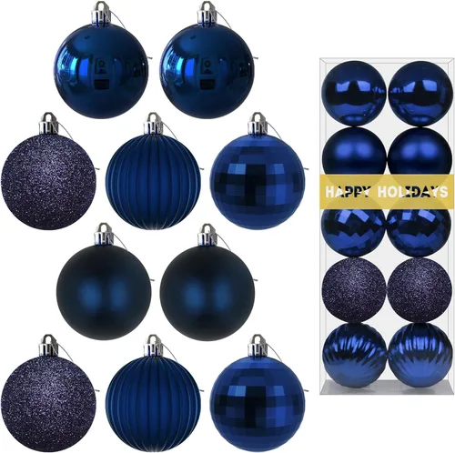 Miniatura 23 de Bolas de Navidad Grandes de 3.2" en Azul Bebé - Adornos para Árbol de Navidad, Bolas Colgantes Inastillables para Cumpleaños, Halloween, Boda
