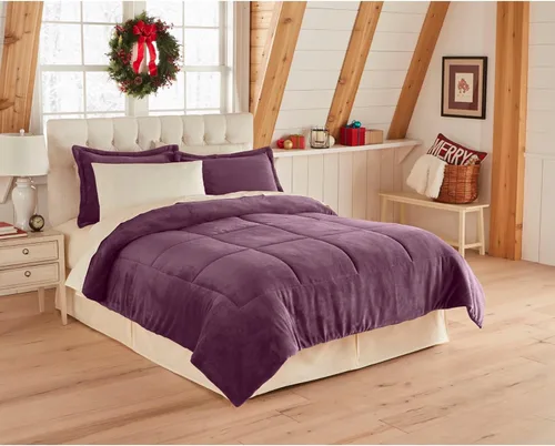 Miniatura 8 de BrylaneHome BH Studio - Edredón de microfibra de felpa, tamaño King, color verde alpino