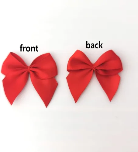 Miniatura 5 de 50 piezas mini lazos de cinta de satén de 1.6 pulgadas para manualidades, pequeños lazos rojos para decoración de Navidad Embalishement (1.6"-Rojo)