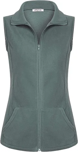 Miniatura 47 de SeSe Code Chaleco de forro polar ligero con cremallera frontal y bolsillos para mujer