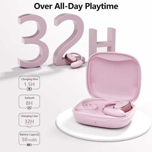 Miniatura 2 de Auriculares de oreja abierta, hasta 32 horas de reproducción, Bluetooth 5.4, auriculares de oreja abierta ultra cómodos, gancho ergonómico