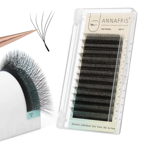 Miniatura 10 de Extensiones de pestañas postizas en forma de W 5D, rizo C, volumen de 0.43 pulgadas, suministros de maquillaje, extensiones de pestañas de uso 0.07
