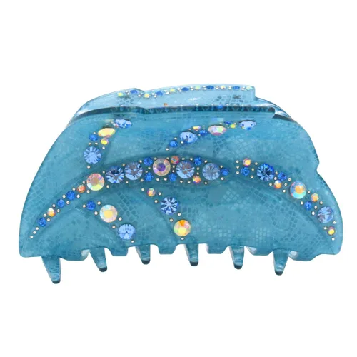 Miniatura 3 de Fashion & Lifestyle Pinza para el cabello para mujeres y niñas, grande, pinza bastante fuerte, pasador antideslizante, agarre hacia arriba, Azul