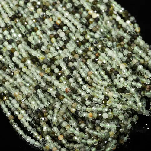 Miniatura 28 de 180 piezas 2mm Cuentas de piedras preciosas de turquesa africana natural facetada redonda suelta para hacer joyas