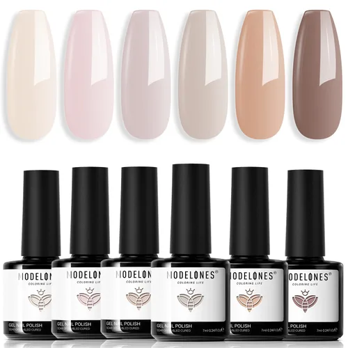 Miniatura 22 de modelones Juego de esmalte de uñas de gel, 0.5 onzas líquidas, base sedosa mejorada y capa superior extra brillante, transparente, no se limpia