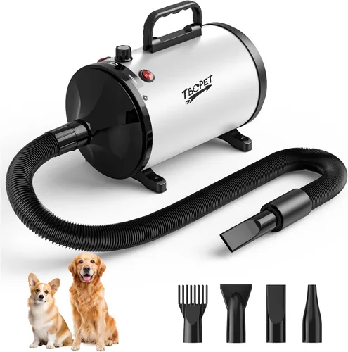 Miniatura 12 de Secador de pelo para perros de alta velocidad 5.2HP/3800W, temperatura ajustable continua, secadora de pelo para perros, secador de pelo