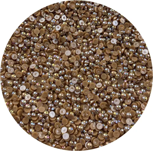 Miniatura 20 de 1000 piezas de cuentas de perla media de 5 mm cuentas de perla plana cuentas de perla redondas planas de plástico para manualidades, embellecimiento