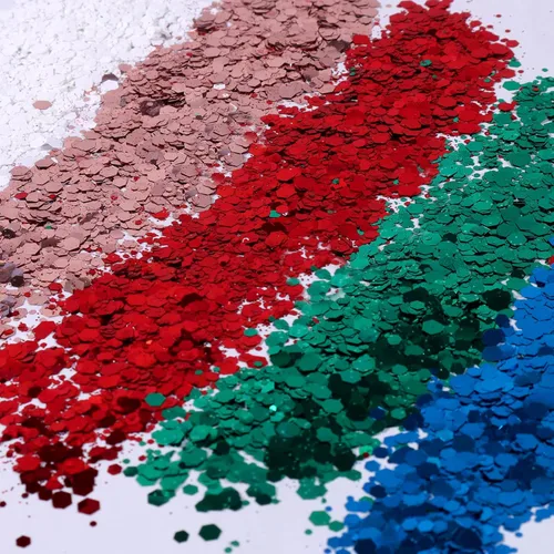 Miniatura 2 de Ceya Juego de purpurina gruesa de 32 colores, 11.28 onzas/11.29 oz de purpurina para manualidades en polvo mezclado con copos gruesos y finos cada