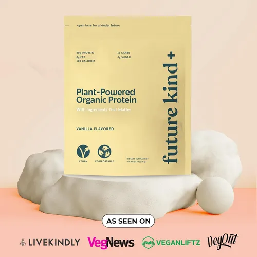 Miniatura 4 de Future Kind Proteína vegana en polvo, vainilla, proteína vegetal de guisantes para músculos magros con hierro y fibra, sin suero de leche, sin