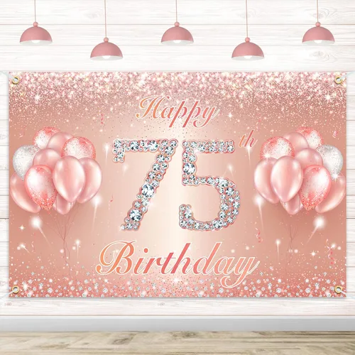 Miniatura 23 de Fondo de pancarta de feliz cumpleaños 10 – Suministros de decoración de fiesta de cumpleaños 10 para niñas o niños – Oro rosa 4 x 6 pies