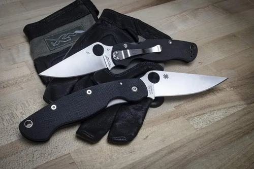 Miniatura 6 de Spyderco Para Military 2 Signature - Cuchillo de camuflaje con hoja de acero negro CPM S30V de 3.42 pulgadas y mango G-10 duradero, borde liso