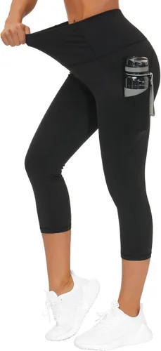 Miniatura 6 de THE GYM PEOPLE - Pantalones deportivos de yoga gruesos de tiro alto para mujer, con bolsillos y control de abdomen, leggings para entrenar y correr