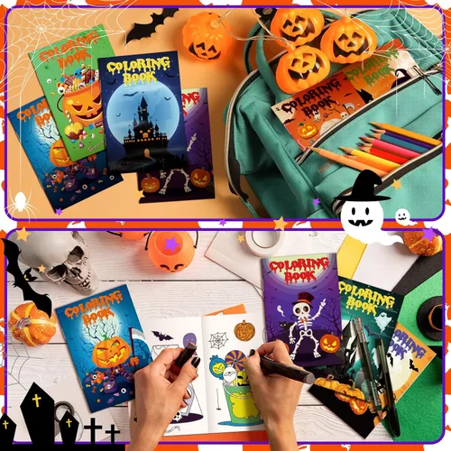 Miniatura 4 de Jutom 56 libros para colorear de Halloween a granel para adultos, bolsas de regalos de Halloween, regalos para actividades divertidas, suministros