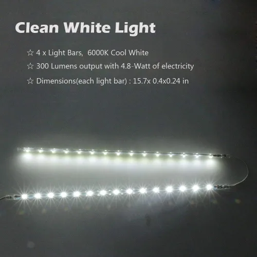 Miniatura 2 de Kit de barra de luz con pantalla LED, (4) tiras de luces conectables enchufables de 16 pulgadas para gabinete de exhibición grande, serie + conexión