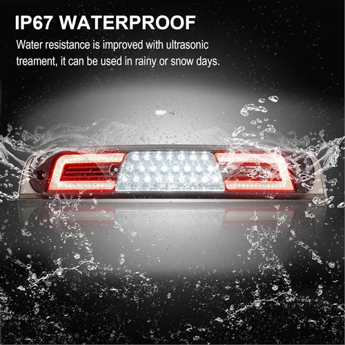 Miniatura 6 de Luz de freno trasera LED ahumada para RAM 1500 de 2019 2020 2021 2022 2023 2024 (No para modelo clásico) sin cámara para camioneta pickup, luz