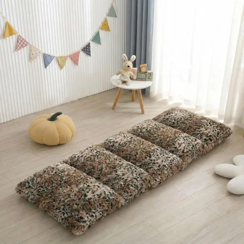 Mengersi Almohadas de terciopelo para el suelo, funda de almohada de piel sintética con teñido anudado, tapete para dormir para niños, adolescentes