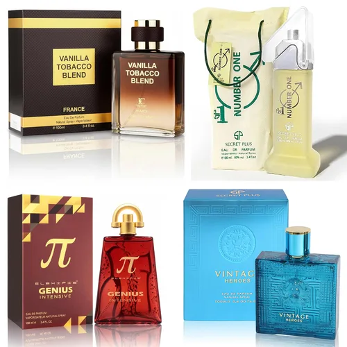 Miniatura 30 de Set de colonia para hombre, EDP, pack de 4 (3.4 oz / 100 mL), Amazing Code Gold, Verse Adonis Blue, AzuraAD, Invincible, Office Clean & Confident