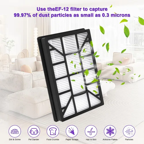 Miniatura 4 de Paquete de 3 filtros HEPA EF-12 de repuesto para aspiradora Kenmore 62731, 52731, 81615, 81614, BC4026, filtro de escape serie 600 para filtro de 3