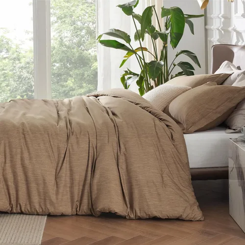 Miniatura 322 de Bedsure Juego de edredón Twin/Twin XL, ropa de cama suave beige para todas las estaciones, juego de cama teñido catiónico, 2 piezas, 1 edredón
