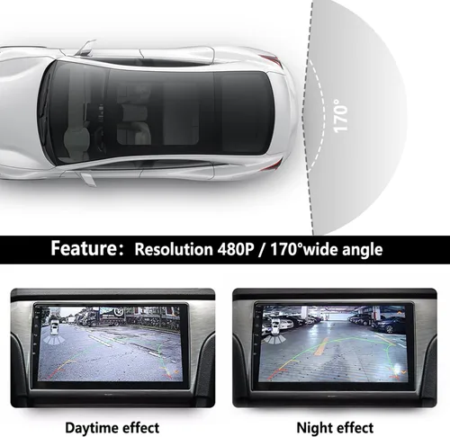 Miniatura 5 de Cámara de respaldo para matrícula, cámara de visión trasera de noche HD con 8 LED, cámara de visión trasera para auto de 170° de ángulo amplio