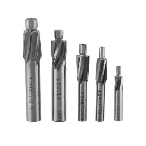 Broca de avellanado, 5 piezas M3-M8 Avellanador Fresa de Extremo Cortador de Ranura Brocas Herramienta 4 Flautas HSS-AL Fresa de Acero de Alta
