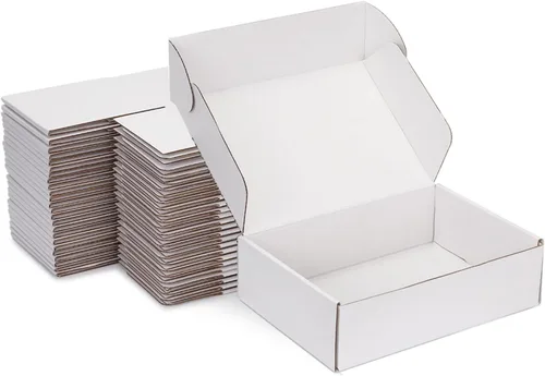 Cajas de envío pequeñas de 9 x 6 x 2 pulgadas (paquete de 25) – Cajas de cartón corrugado blancas resistentes para pequeñas empresas, comercio Blanco