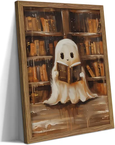 Miniatura 30 de Lienzo decorativo enmarcado de calabaza para sala de estar