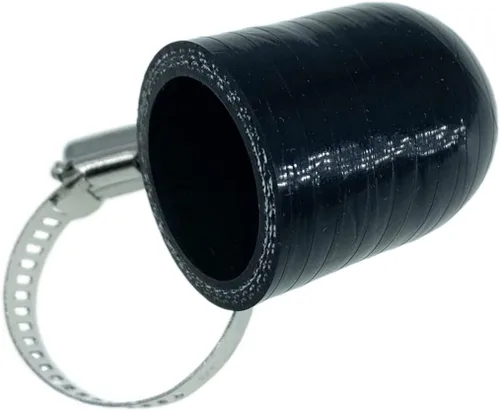 Miniatura 10 de Tapa de Refrigerante de Silicona Reforzada Universal Negra de 1/4" (6.5mm) con Abrazadera para Calentador de Derivación Puerto de Agua al Vacío Kit
