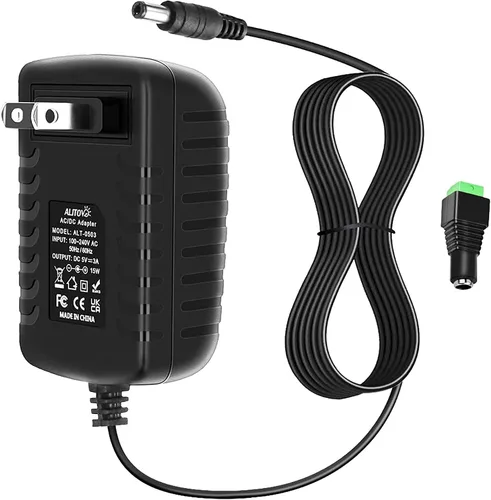 ALITOVE 5V 3A 15W AC 100V ~ 240V a DC adaptador de fuente de alimentación convertidor 5.5X 0.098 in 0.217x0.083 in enchufe para WS2812B WS2811