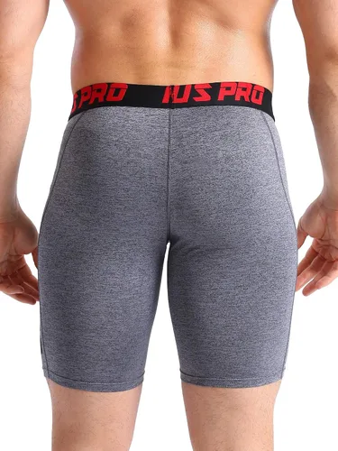 Miniatura 7 de NELEUS Paquete de 3 pantalones cortos de compresión para correr con bolsillos para hombre