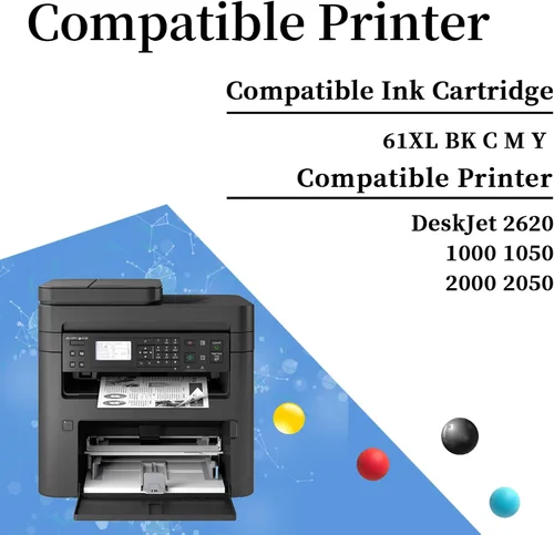Miniatura 2 de 61XL 61 - Cartuchos de tinta compatibles con HP 61XL 61 cartuchos de tinta de alto rendimiento para impresoras HP DeskJet 2620 1000 1050 2000 2050