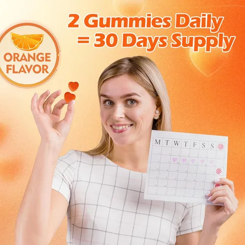 Miniatura 5 de Gomitas de luteína (60 gomas). Gomitas para ojos con luteína (28.5 mg), zeaxantina y vitamina A (paquete de 30 días), sabor naranja, vegano, sin