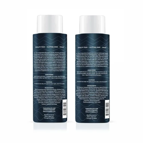Miniatura 2 de Oars + Alps Champú para cabello sin sulfato para hombres y mujeres, champú para cabello infundido con hamamelis y aceite de árbol de té, nutritivo e