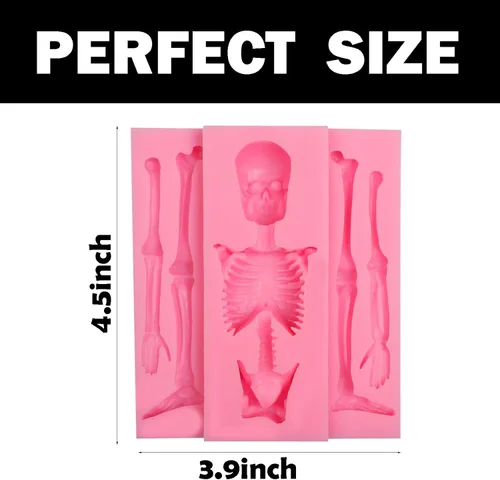 Miniatura 2 de Molde de silicona para fondant de esqueleto de calavera, molde de cocina de dulces de Halloween para decoración de pasteles, decoración de cupcakes