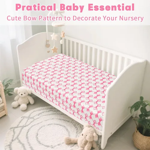 Miniatura 6 de Sábanas para cuna para niñas y niños, sábana bajera ajustable para colchones estándar de cuna y de niño pequeño, ultra suaves y transpirables