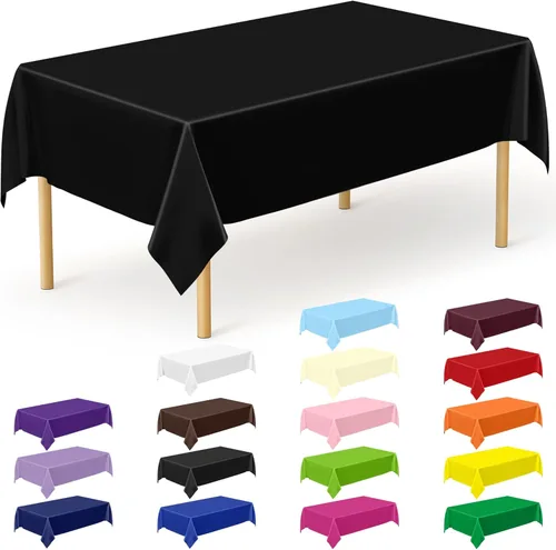 Miniatura 45 de Suministros de regreso a clases, 2 manteles de 108 x 54 pulgadas, manteles desechables coloridos para el primer día de escuela, rectangular