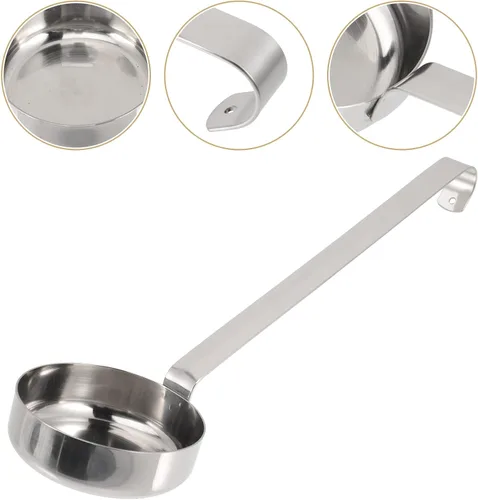 Miniatura 6 de Cucharones con gancho para cucharas y cucharones, cucharón para sopa, cuchara para el hogar, medición de pizza con acero inoxidable para hornear