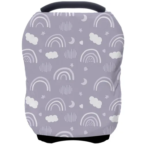 Miniatura 18 de Fundas de asiento de automóvil para bebés – Funda de lactancia multiusos, toldo para asiento de automóvil, fundas de lactancia, bufandas de Gris a