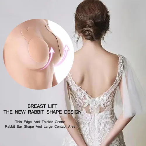 Miniatura 2 de 3 Pairs 2023 Upgraded Sticky Bra Adhesive Bra Invisible Silicone Bras Backless Bra Strapless Push Up Bras for Women