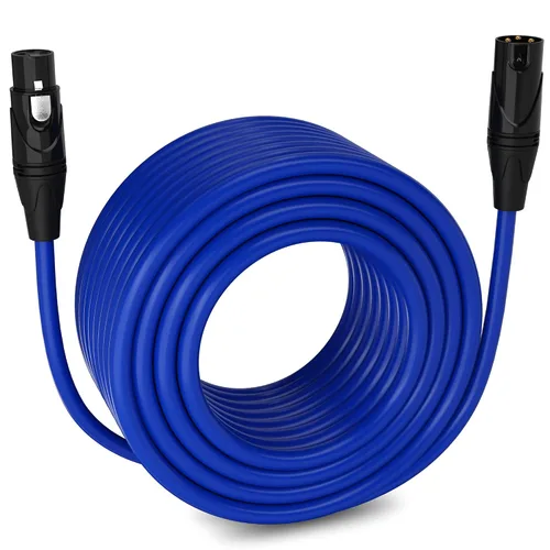 Miniatura 156 de LyxPro Cable de micrófono XLR hembra a macho de ángulo recto de 3 pines de 1.5 pies para altavoces amplificados, interfaz de audio, rendimiento