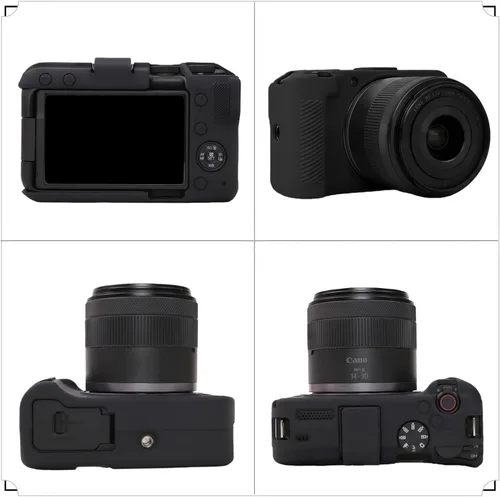 Miniatura 4 de Funda EOS R50V, funda protectora de silicona suave para cámara digital Canon EOS R50 V, diseño antiarañazos, ajuste delgado, con 2 protectores