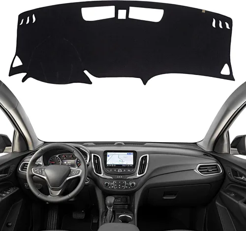 Cubierta del Tablero Alfombrilla del Salpicadero Ajuste para Chevy Equinox 2024-2018 (Sin Modelos HUD), Alfombrilla del Tablero del Coche Negro