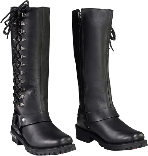 Miniatura 4 de Botas de piel con arnés y cordones completos, clásicas para mujer de Milwaukee Leather.
