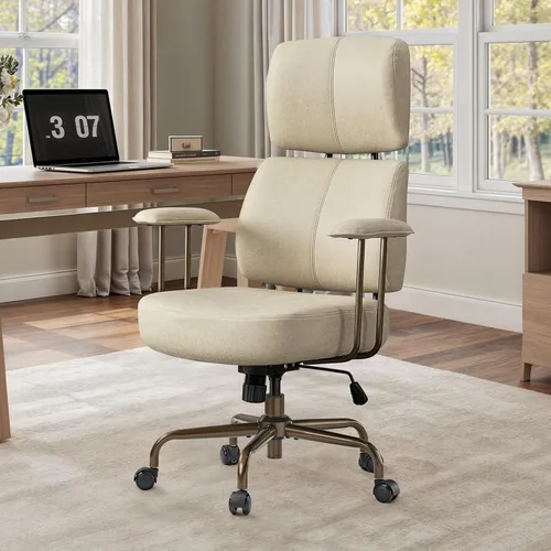 Miniatura 2 de EUREKA ERGONOMIC Sillas de escritorio de oficina en casa, silla ergonómica para computadora con respaldo alto, silla de oficina ejecutiva con Blanco