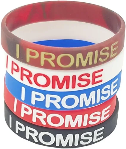 Miniatura 2 de NewSilkRoad I Promise - Pulsera deportiva de silicona, 5 unidades de colores surtidos