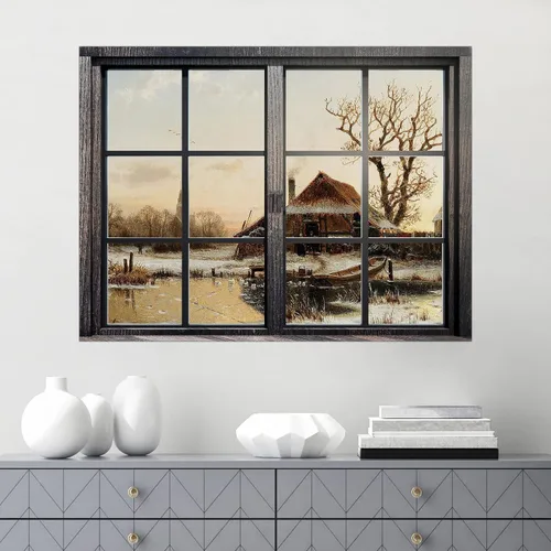 Miniatura 44 de SIGNWIN Adhesivo de pared removible/mural de pared para ventana, vegetación exuberante y árboles iluminados por el sol, fotografía, realismo