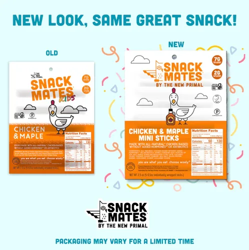 Miniatura 7 de The New Primal Snack Mates - Palito de pollo y arce para niños, (paquete de 8) palito de carne de 0.5 onzas, bocadillo de pollo totalmente natural