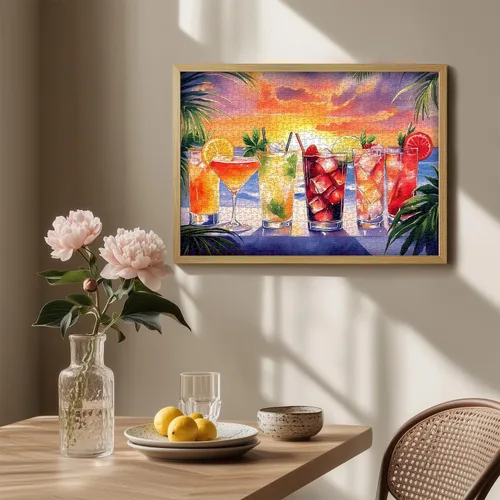Miniatura 4 de PICKFORU - Rompecabezas de playa de verano para adultos, 1000 piezas, coloridos rompecabezas de vacaciones junto al mar, escena del atardecer, tema