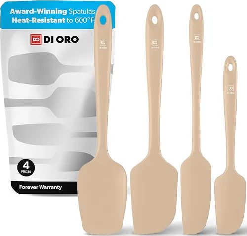 Miniatura 16 de DI ORO Juego de espátulas de silicona – Espátulas de cocina de goma para hornear, cocinar y mezclar – Resistente al calor a 600 °F y libre de BPA